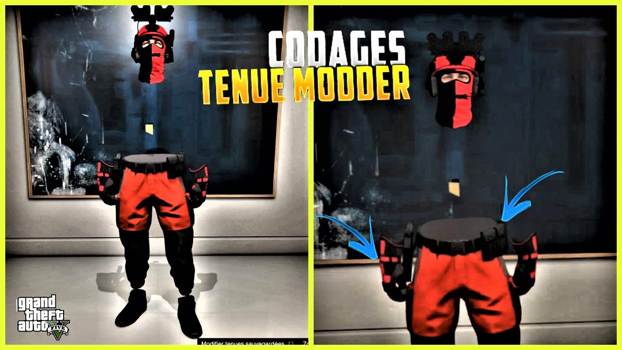 GTA 5 GLITCH CODAGE SUPER TENUE MODDER 👕 GANTS DE COURS  GORKA TRON 1 50