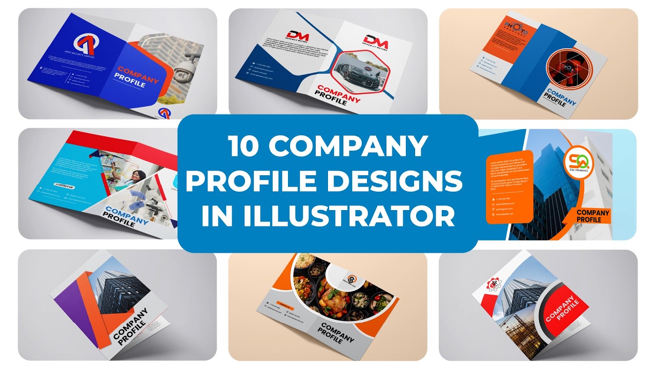 10 Elegant Company Profile Designs You Can Make in Adobe Illustrator Step by Step || 4K