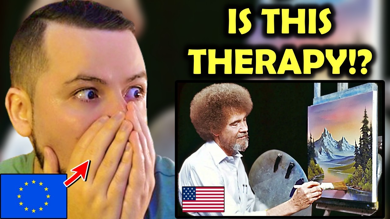 European Guy Watches Bob Ross for the First Time!