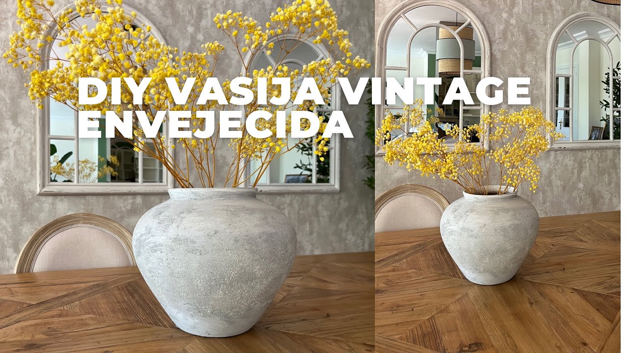 DIY Jarr&oacute;n de terracota gris (vasija efecto piedra)