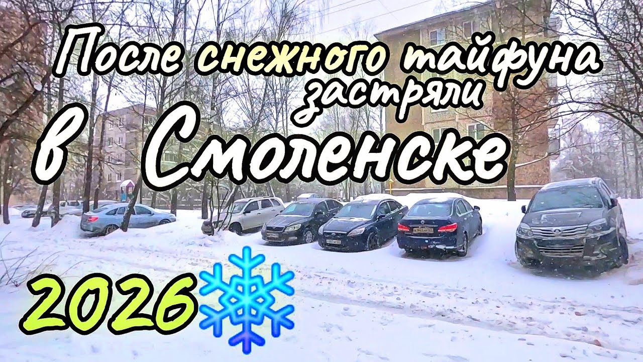 После снежного тайфуна застряли в Смоленске 
