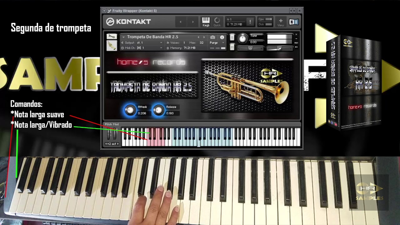 SAMPLE DE TROMPETA REAL DE BANDA HR 2.5 (el audio de los instrumentos de este video, estan en vivo).