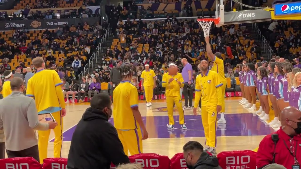 The last Los Angeles Lakers / LeBron James introduction at Staples Center 12/23/21