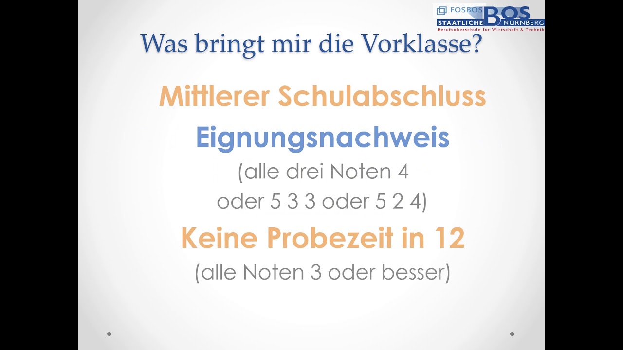 BOS - Vorklasse