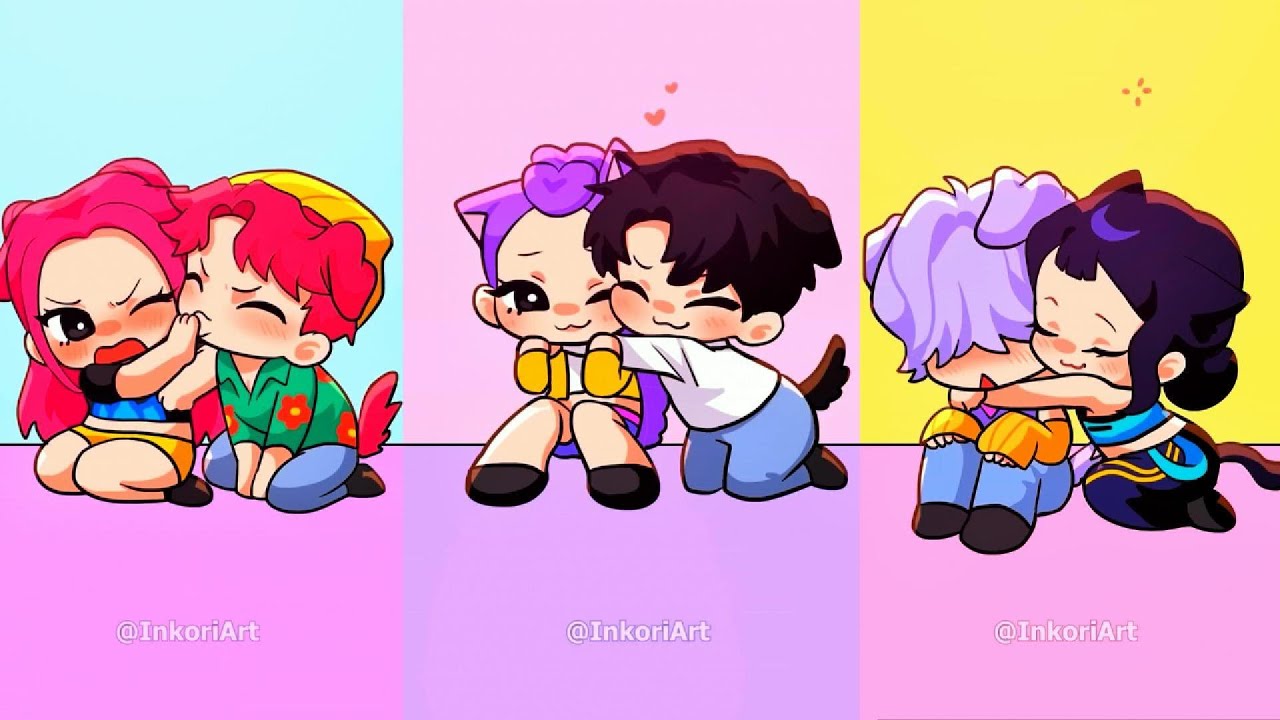 Jinu and Rumi   - Which couple is the cutest¿¿  Cat and Dog Version | Kpop Demon Hunters