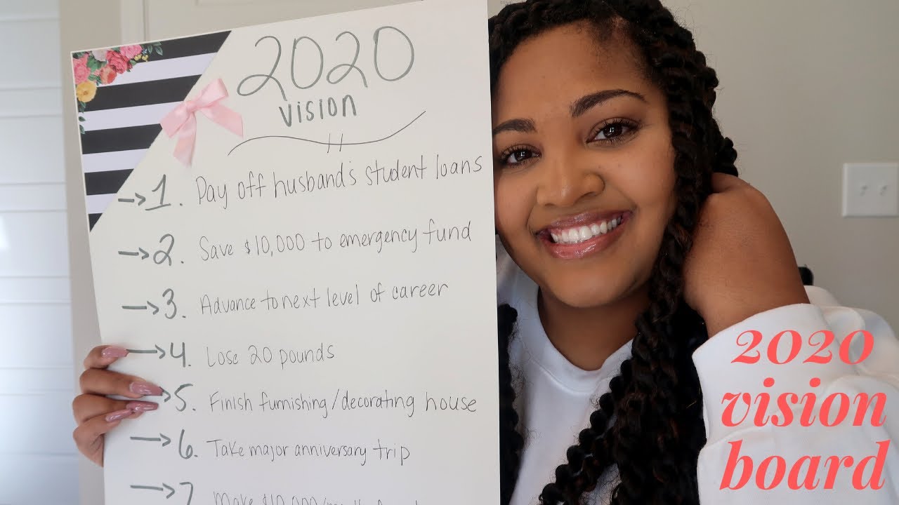 MY 2020 Vision Board, Goals & One Little Word!