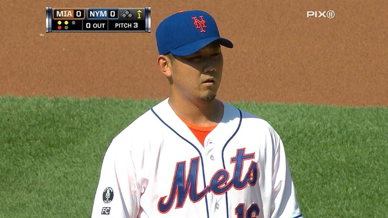 MIA@NYM: Dice-K strikes out 10, tying career high