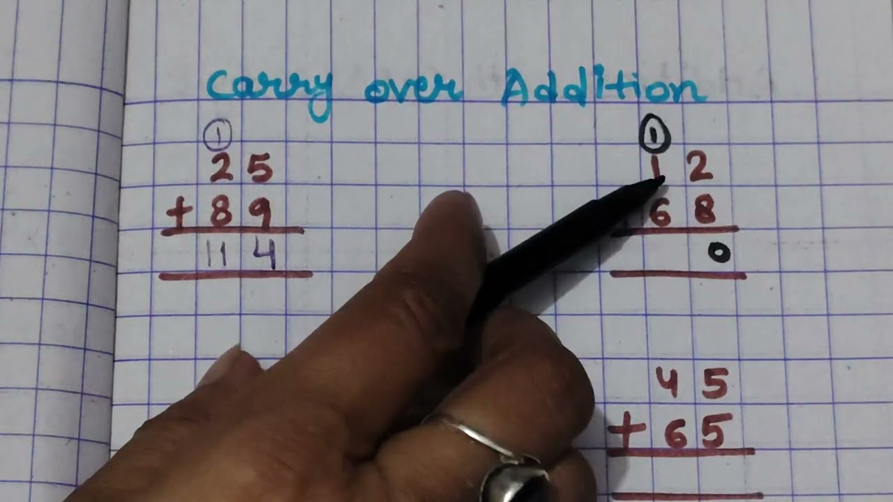 Carry over addition हासिल लगाना सीखें #math 