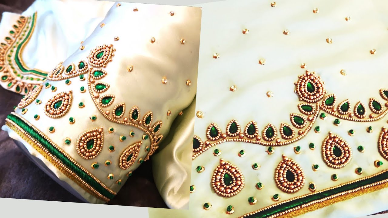 Aari work with normal needle ll bridal sleeves ll Vaanavil World