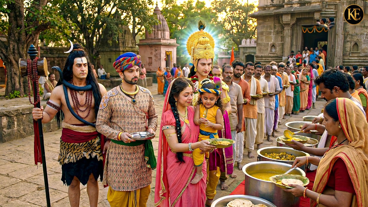 गोकुल के भंडारे में महादेव, नारायण भगवान और बाल कान्हा ने किया भोजन || YMKN || Krishan leela