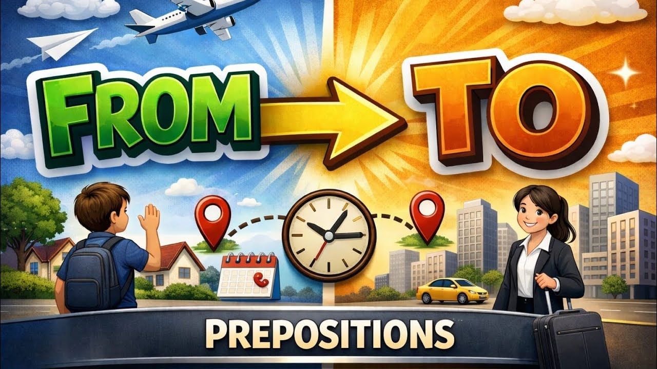 English Preposition From & To | Basic Grammar for Beginners