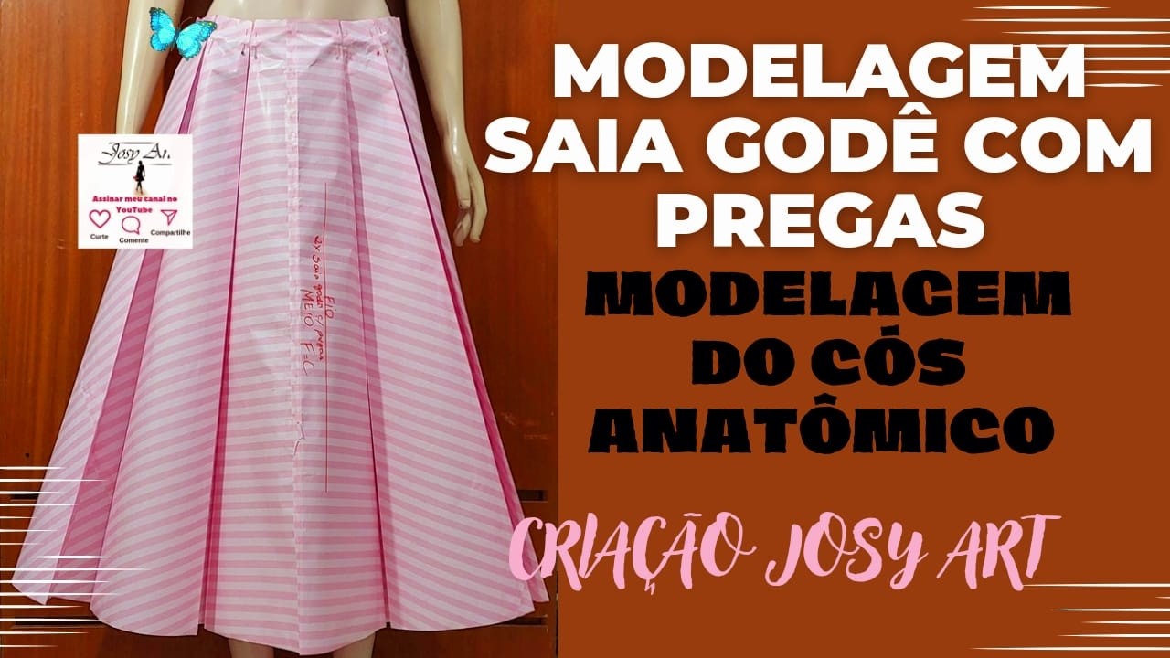 ✅MODELAGEM SAIA GODÊ COM PREGAS, MODELAGEM DO CÓS ANATÔMICO☑️✔️👍🏻@Costurarcriandoartes