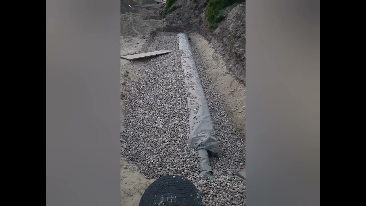 #2 Abwasser Kanalanschluss Regenwasser Versickerung durxh Rigole in Kies