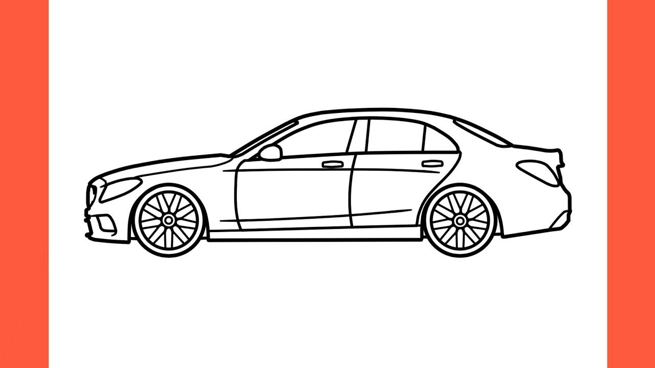 How to draw a MERCEDES C63S W205 AMG easy / drawing Mercedes-Benz c 63 2016 car step by step