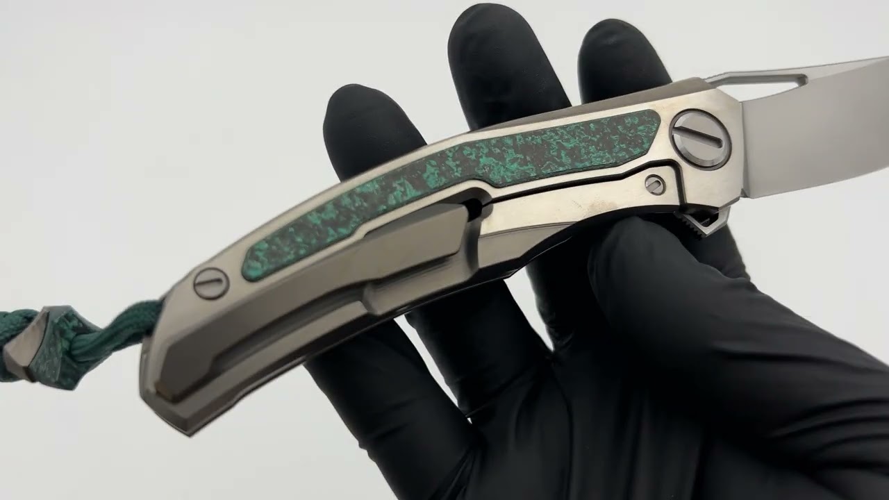 Shirogorov Knives Quantum TKM - Titanium/Teal Magnetic CarboTi - S90V - SRRBS Knife From Recon 1