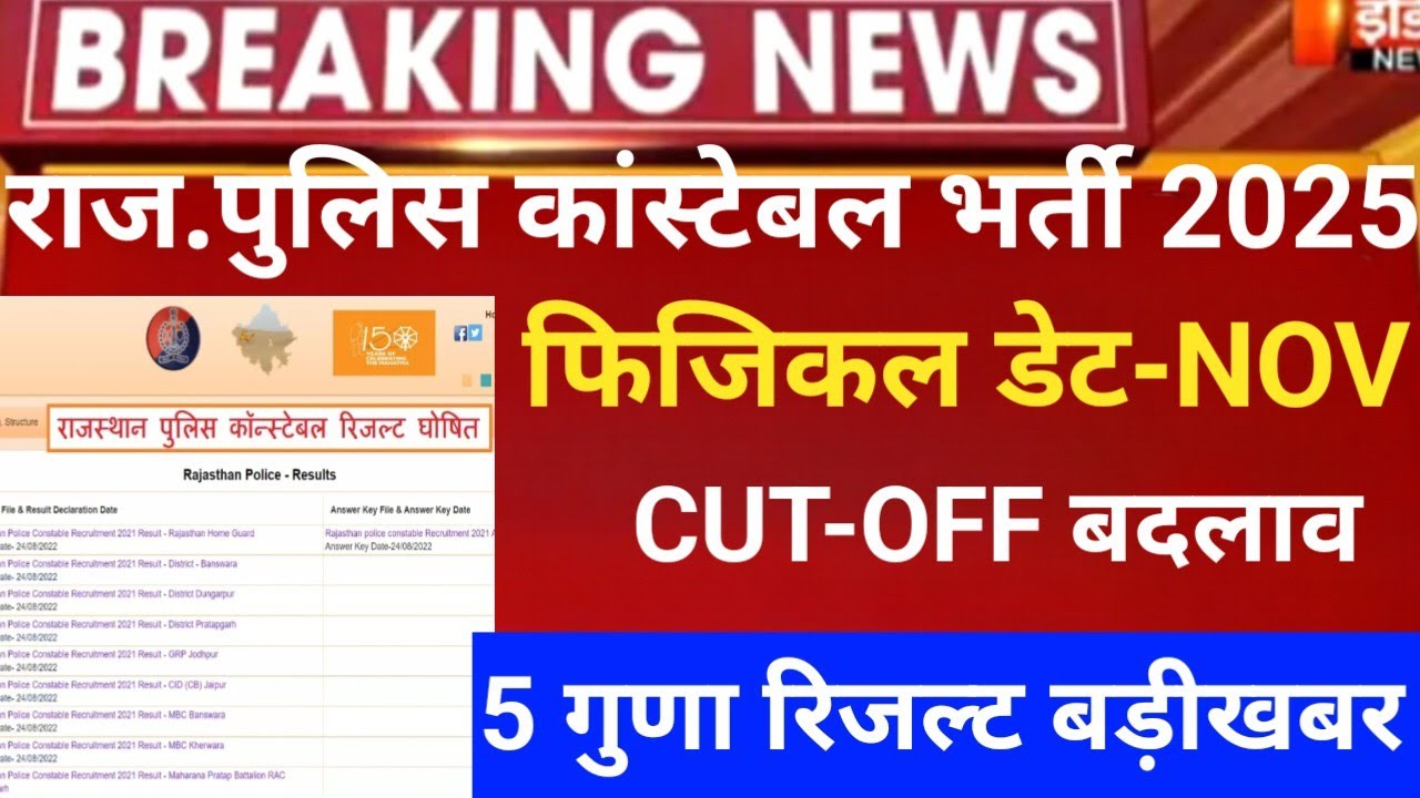 Rajasthan police result 2025/raj police exam CUT-OFF 2025/Raj.police constable bharti cut-off 2025