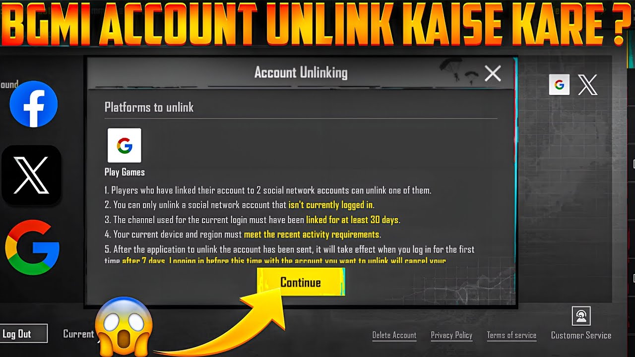 ONLY 2 MIN 😱 | BGMI ACCOUNT UNLINK FROM GOOGLE PLAY, TWITTER, FACEBOOK AND IOS | 100% WORKING TRICK 