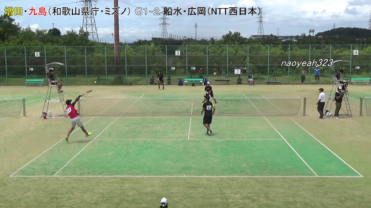 2018年 西日本ソフトテニス選手権 一般男子 準決勝 増田・九島（和歌山県庁・ミズノ） 対 船水・広岡（NTT西日本）