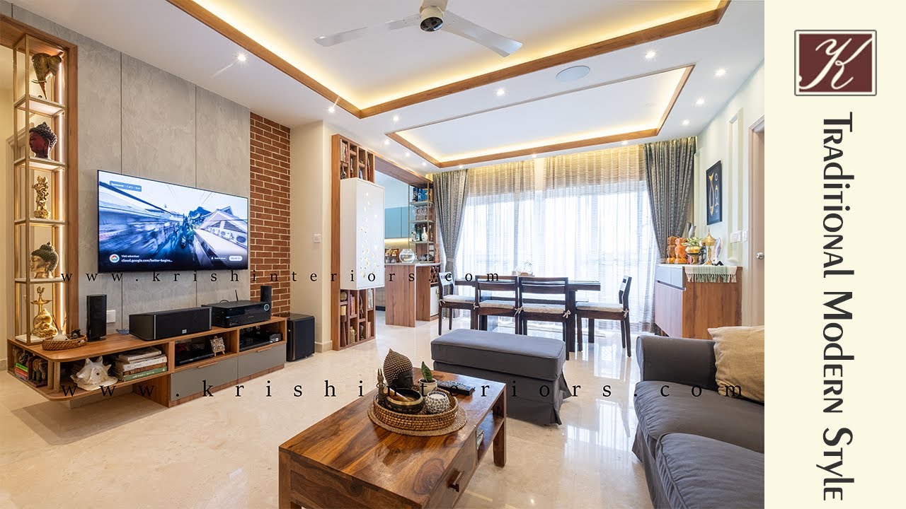 Traditional modern style by Krish Interiors in Bangalore