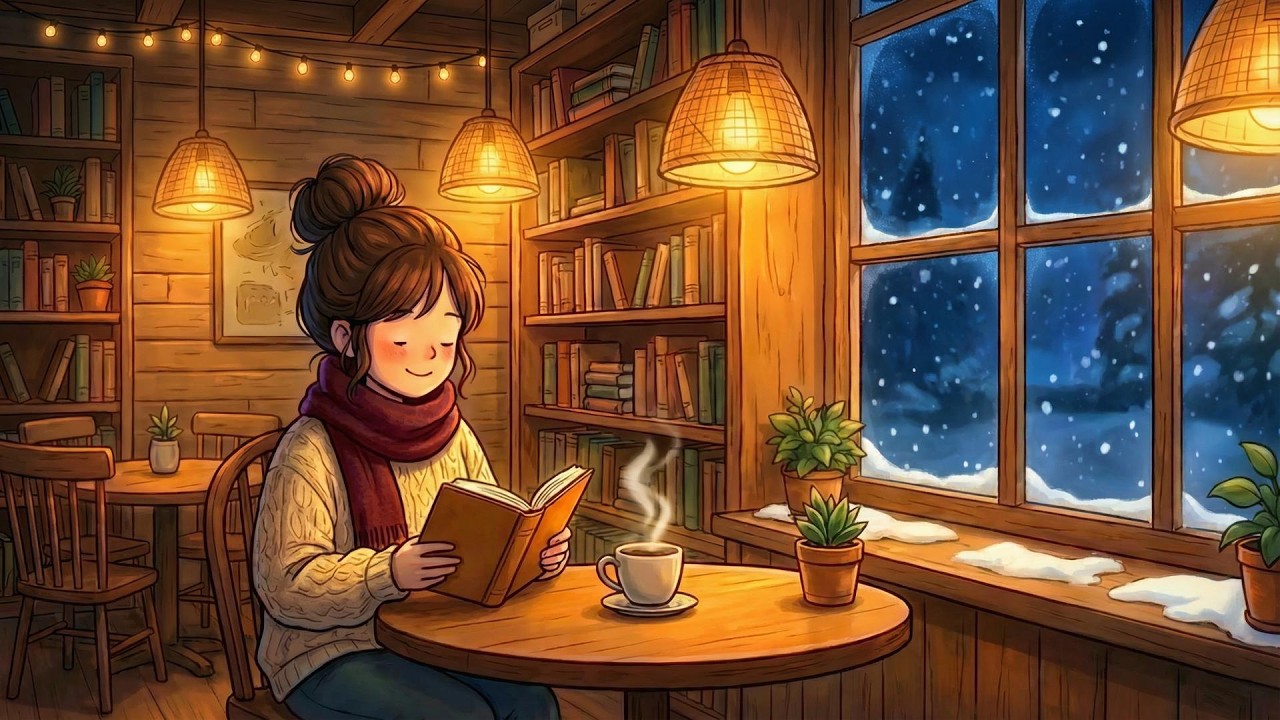 Relaxing Winter Music Cozy Coffee Shop