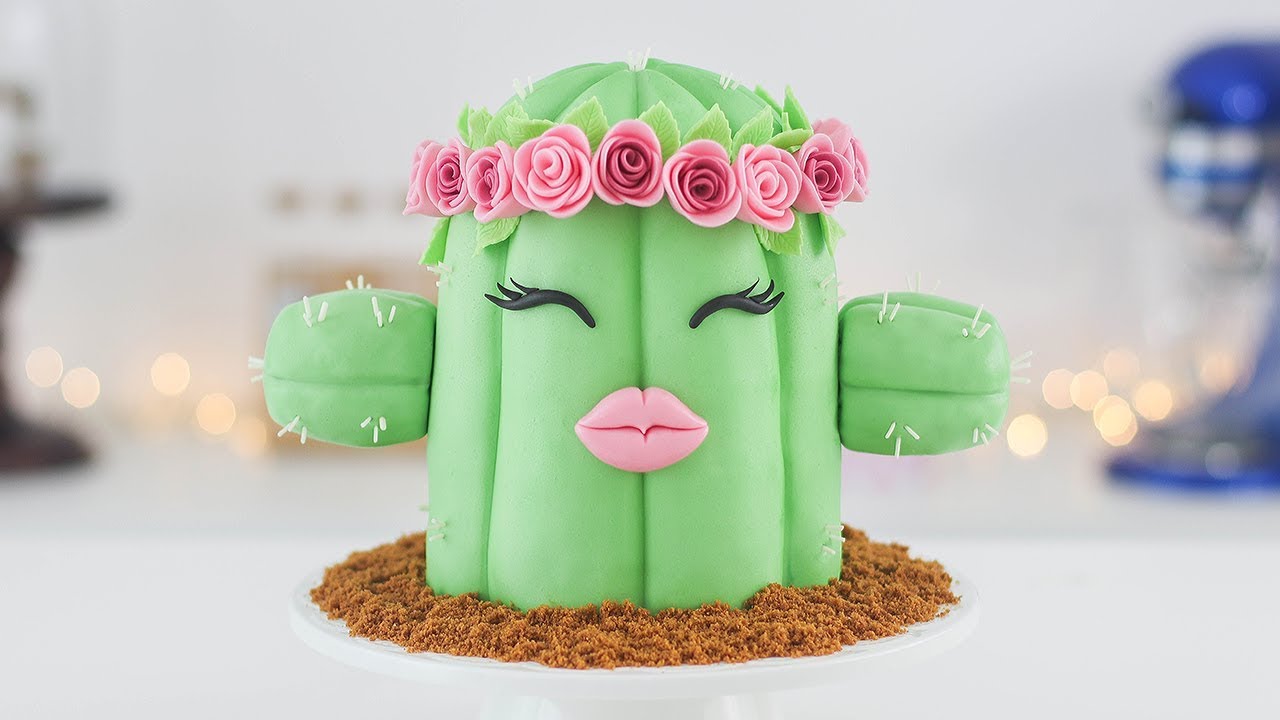 Cute Cactus Cake + Easy & Fast Roses 🌵Tan Dulce