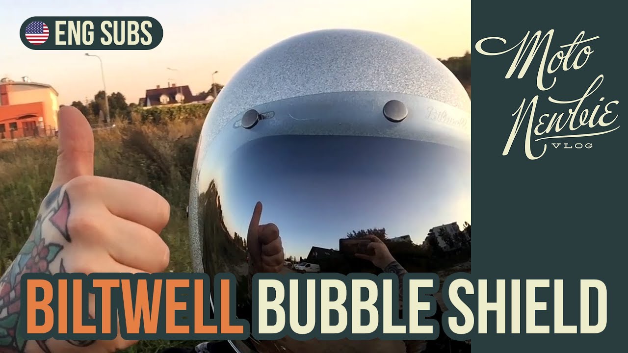 Biltwell Bubble Shield CHROME MIRROR [ENG SUBS]