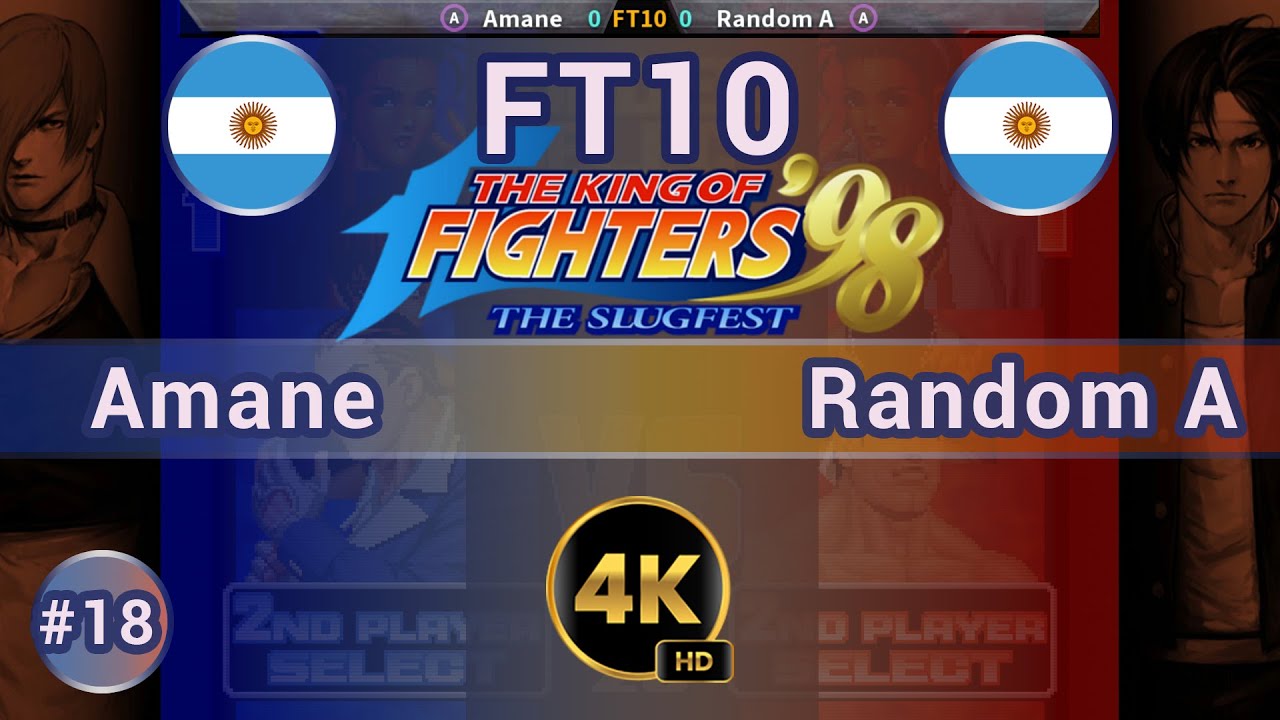 KOF 98 - 🇦🇷 Amane vs Random A 🇦🇷 FT10 / 4K 60 FPS #kof98 #thekingoffighters98 #team99hits #fightcade