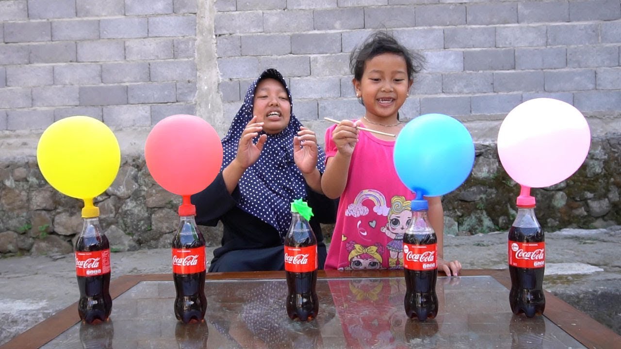 KEYSHA Belajar Warna Dengan FINGER FAMILY BALLOON SONG, Coca Cola dan Mentos DADDY FINGER