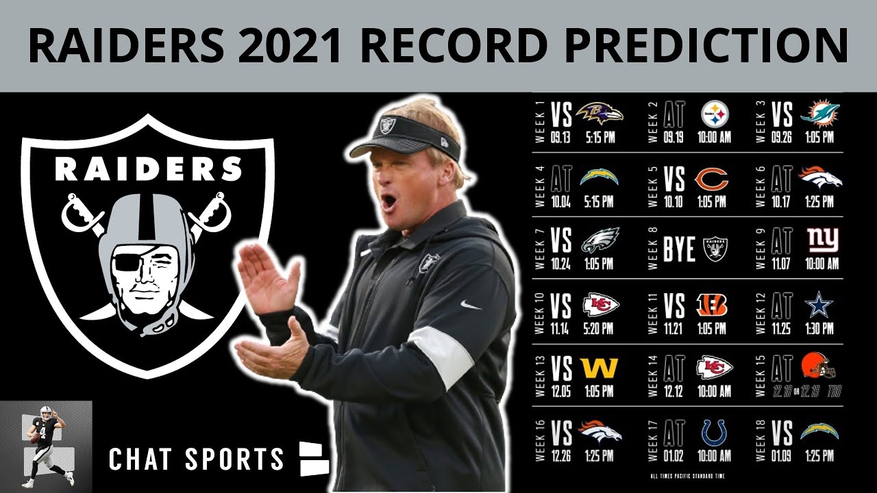 Raiders 2021 Record & Score Predictions For All 17 Games Of The NFL Schedule Before Week1 vs. Ravens