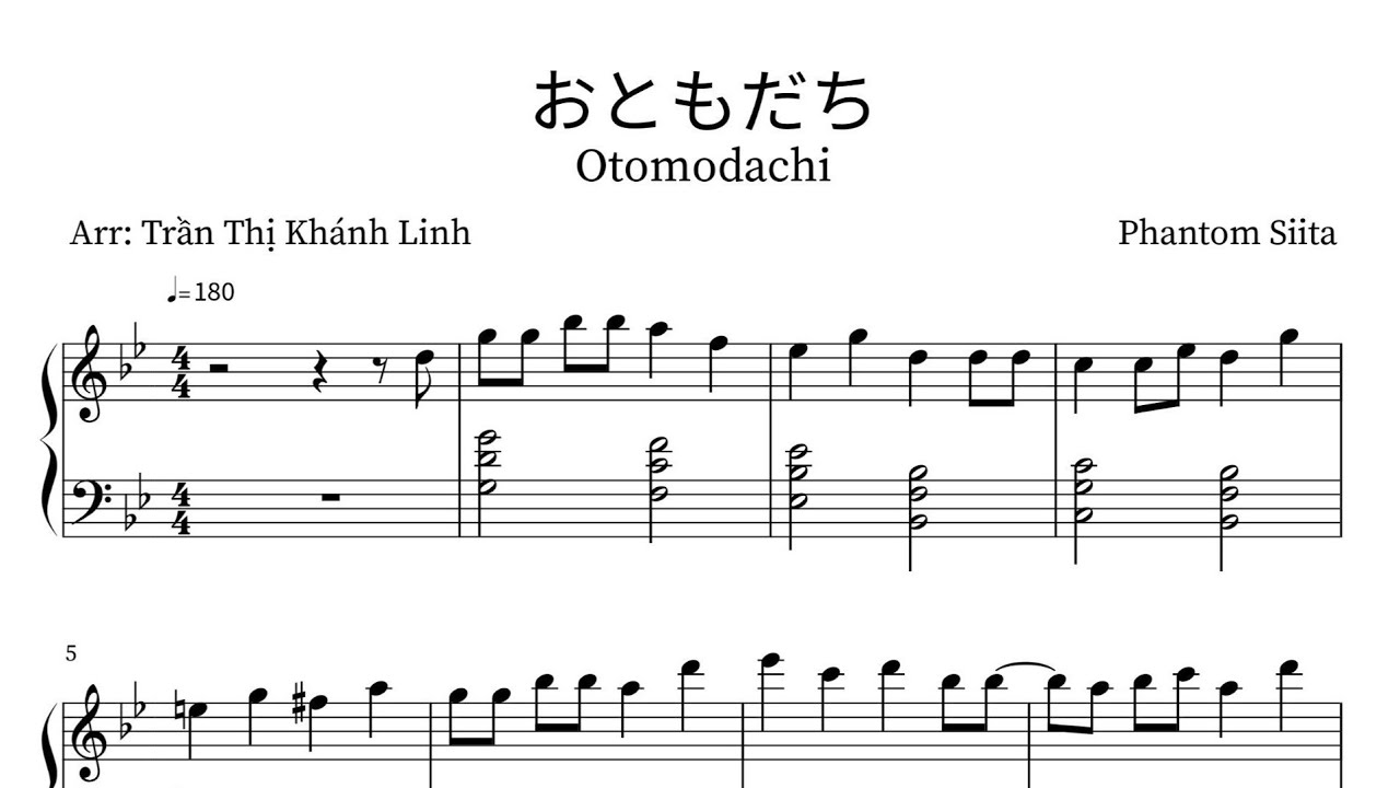 Phantom Siita「Otomodachi」ファントムシータ『おともだち』(Full-page Piano Sheet Music)