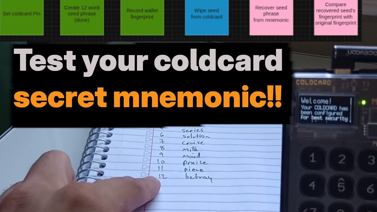 Do this directly after setting up your coldcard wallet