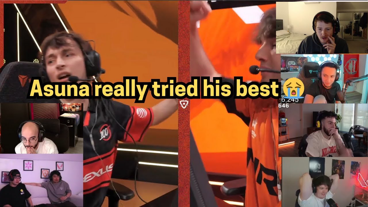 Valorant streamers react to 100T Asuna doing his best for the team #valorant #vct #