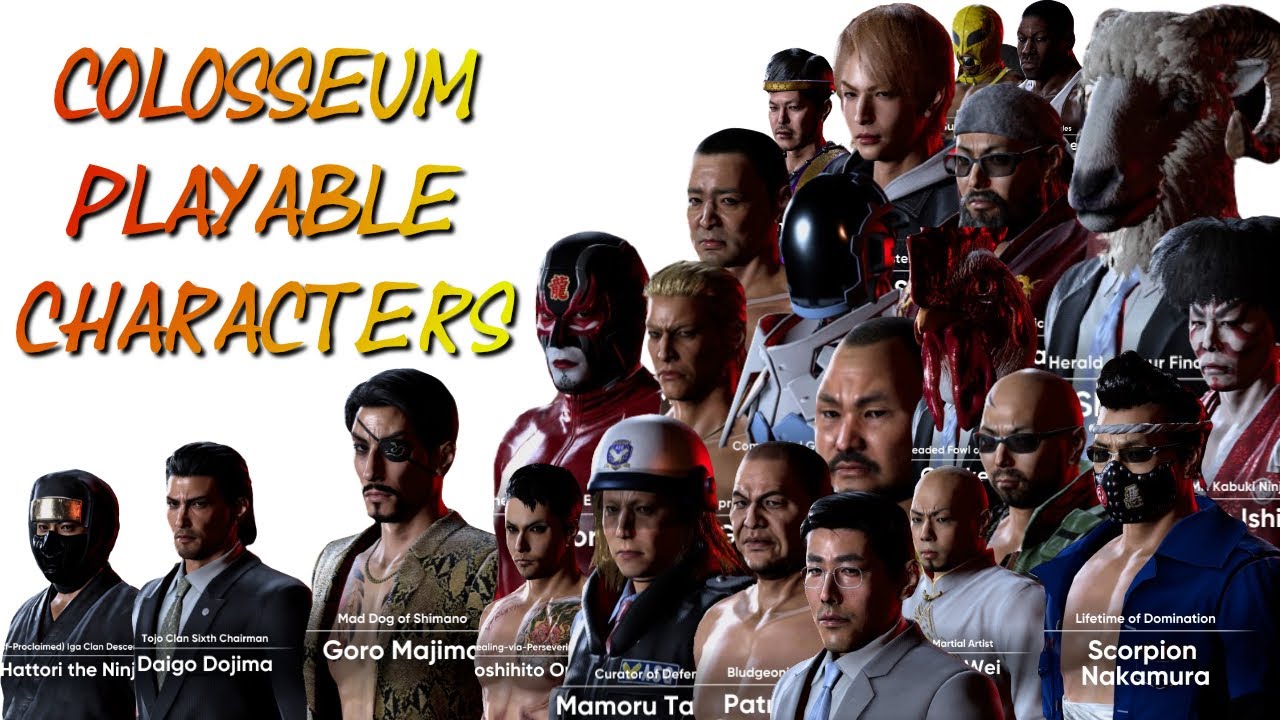 All Playable Characters: Like a Dragon Gaiden Colosseum