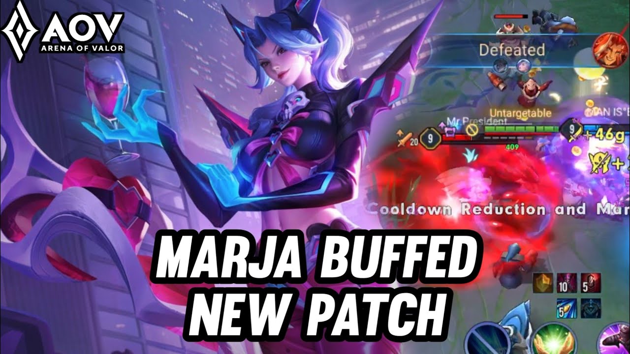 AOV : MARJA GAMEPLAY | BUFFED NEW PATCH - ARENA OF VALOR LIÊNQUÂNMOBILE ROV COT
