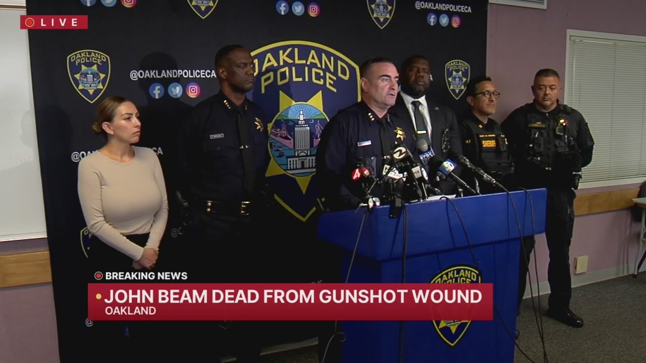 Full news conference: Football coach John Beam dies after Oakland shooting