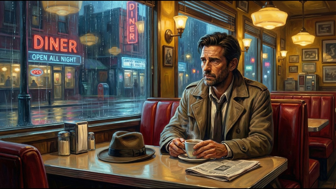 Rainy Night Coffee Shop Jazz ☕ Smooth Noir Ambience [Study / Work / Relax]