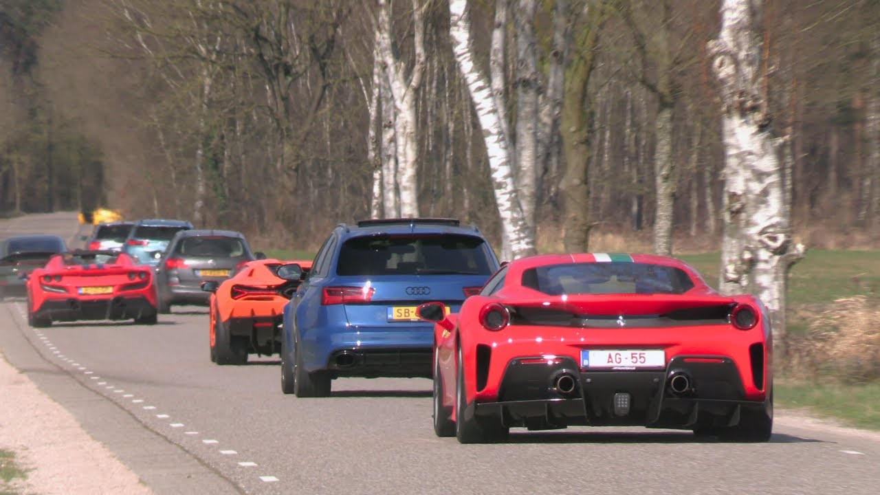 Supercars Accelerating - Ferrari 488 PISTA, F8, 458, Lamborghini Revuelto Aventador SVJ, GT3RS