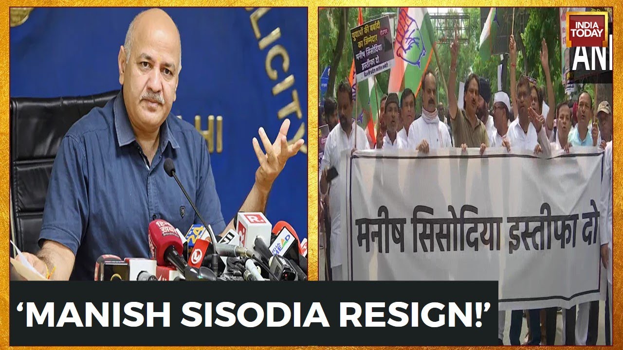 Delhi Dy CM Manish Sisodia Leaves For Press Conference As Congress Marches Towards AAP Office