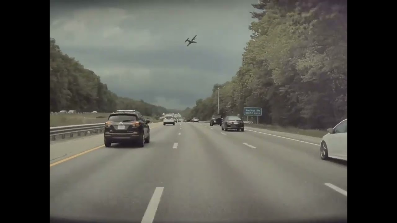 C130 Buzzes Route 3 on MA/NH Border on Route 3