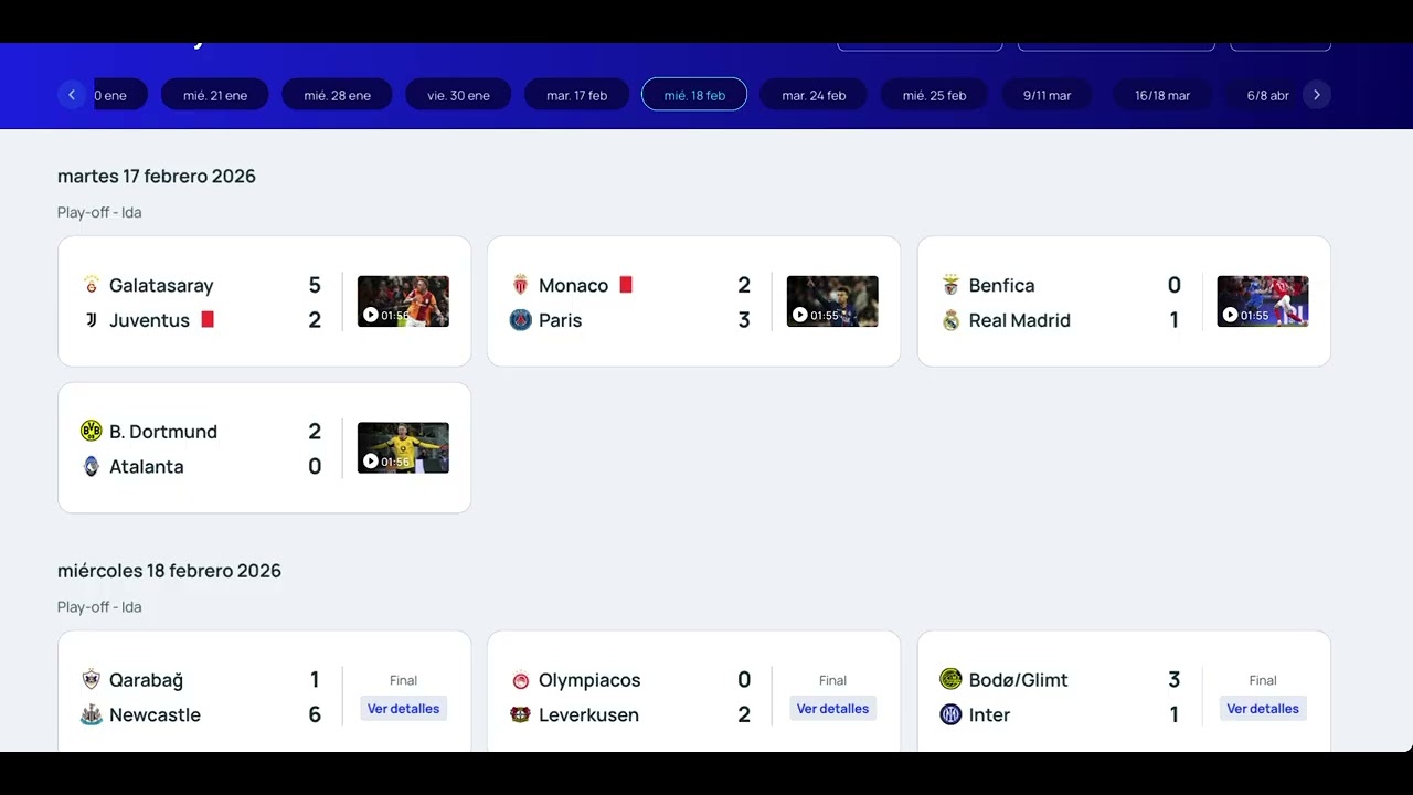 UEFA Champions League: Playoffs 2025-2026 First Leg