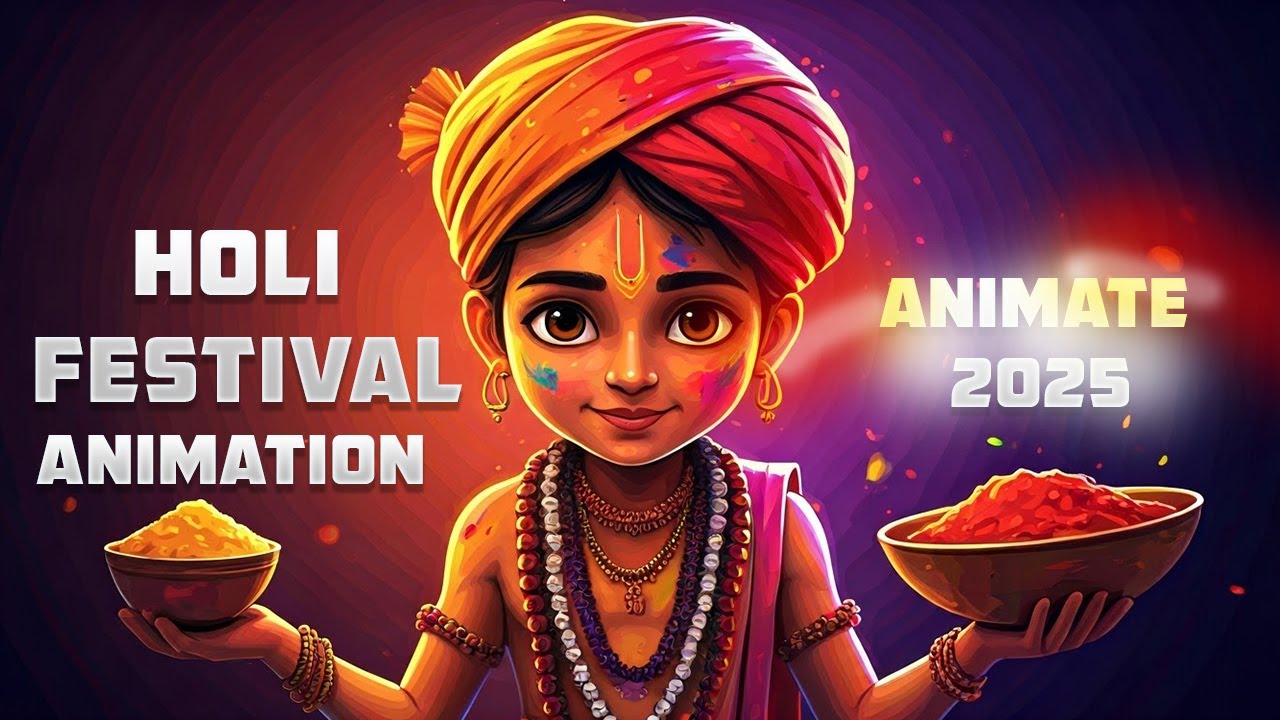 Holi Festival Character Animation:Adobe Animate 2025 Tutorial : Traditional Outfits Animation