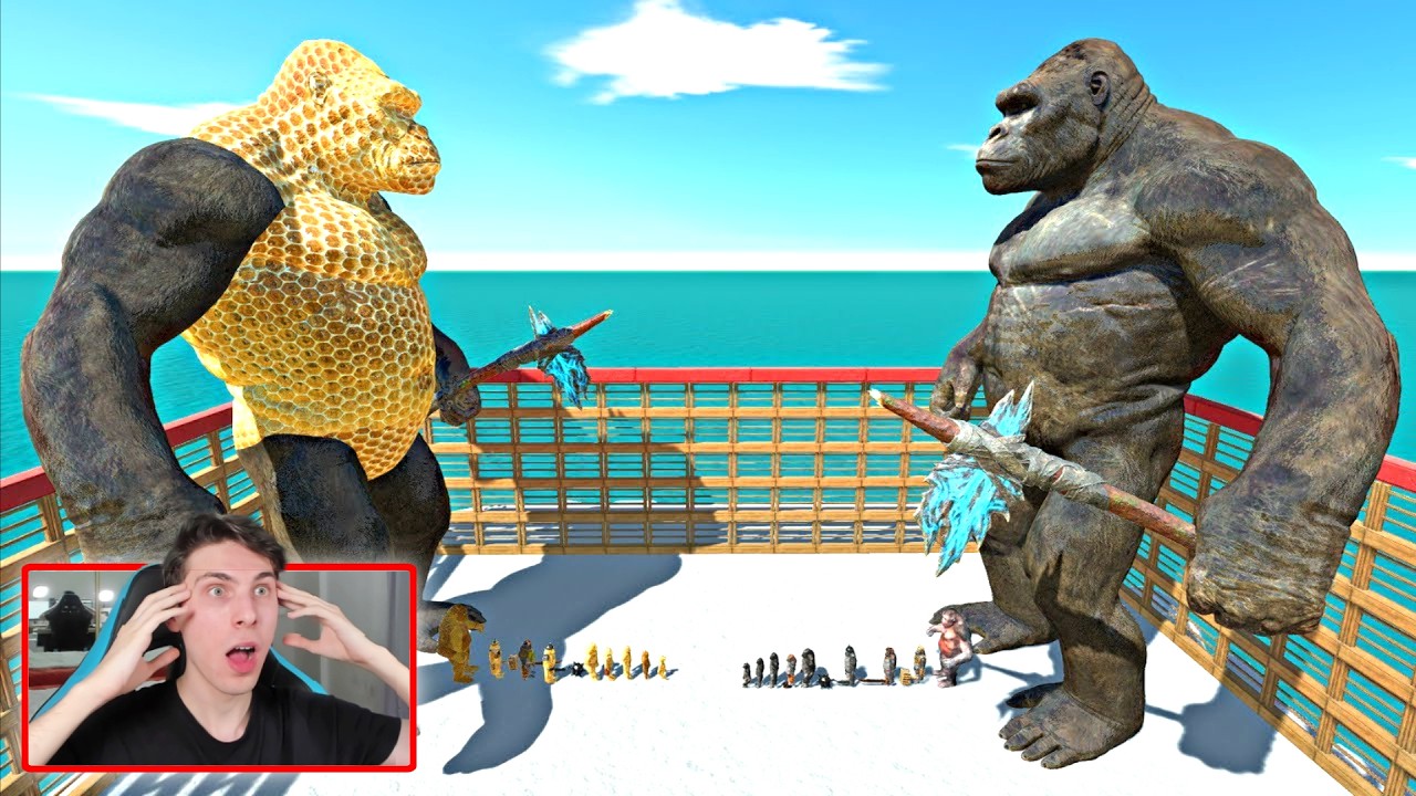 JAULA GUERRA - MUTANTES PRIMATES + KING KONG VS SU FORMA DORADA - ANIMAL REVOLT BATTLE SIMULATOR
