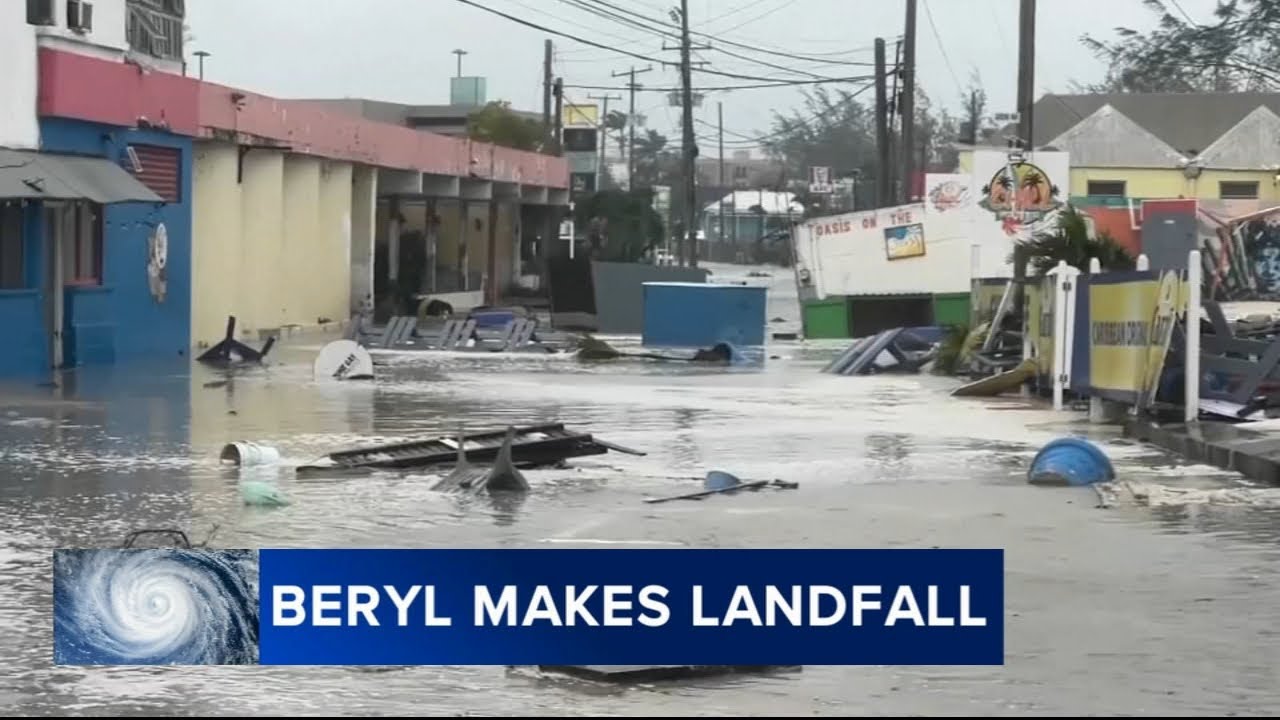 Hurricane Beryl makes landfall on Grenada's Carriacou Island as life-threatening Category 4 storm