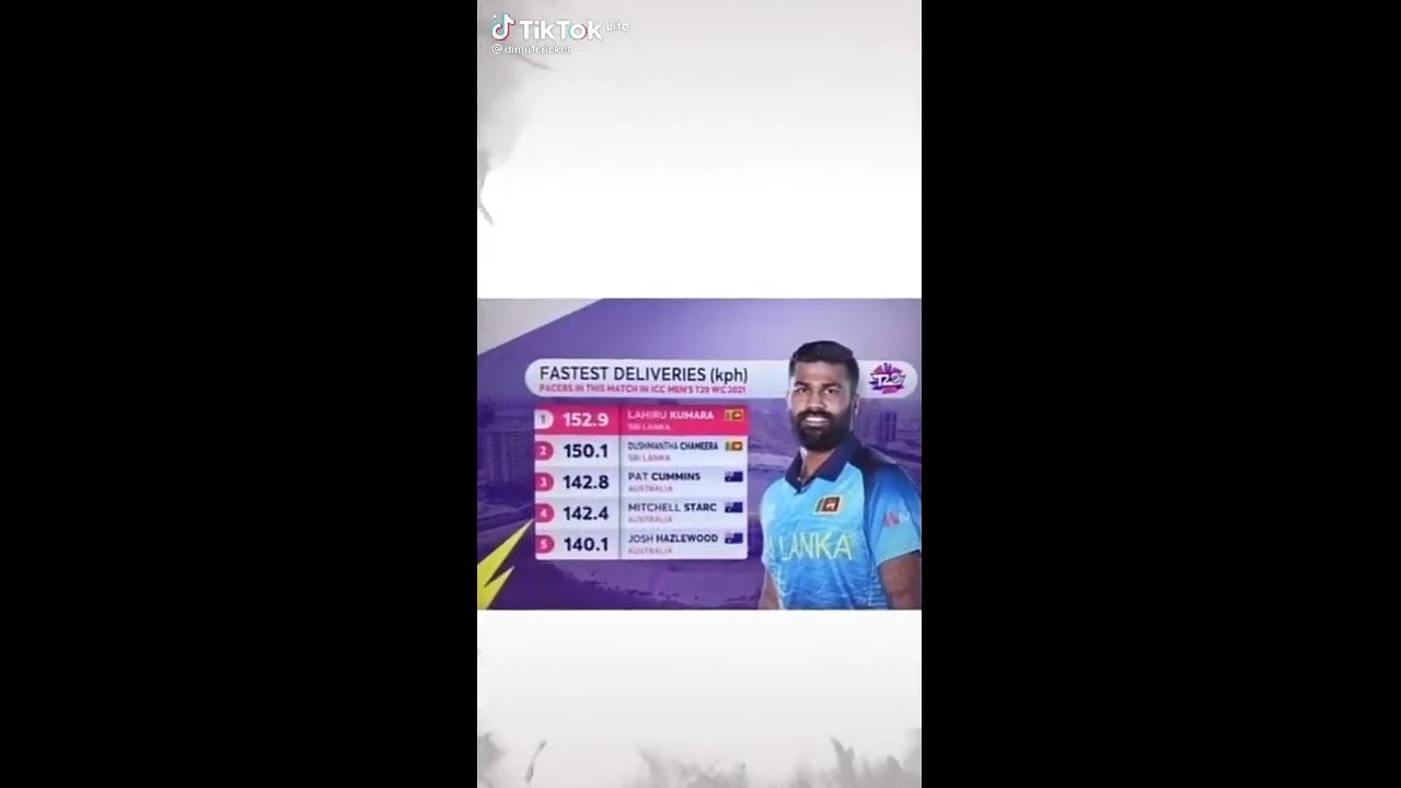 world cup most speed boll lahiru and dushi