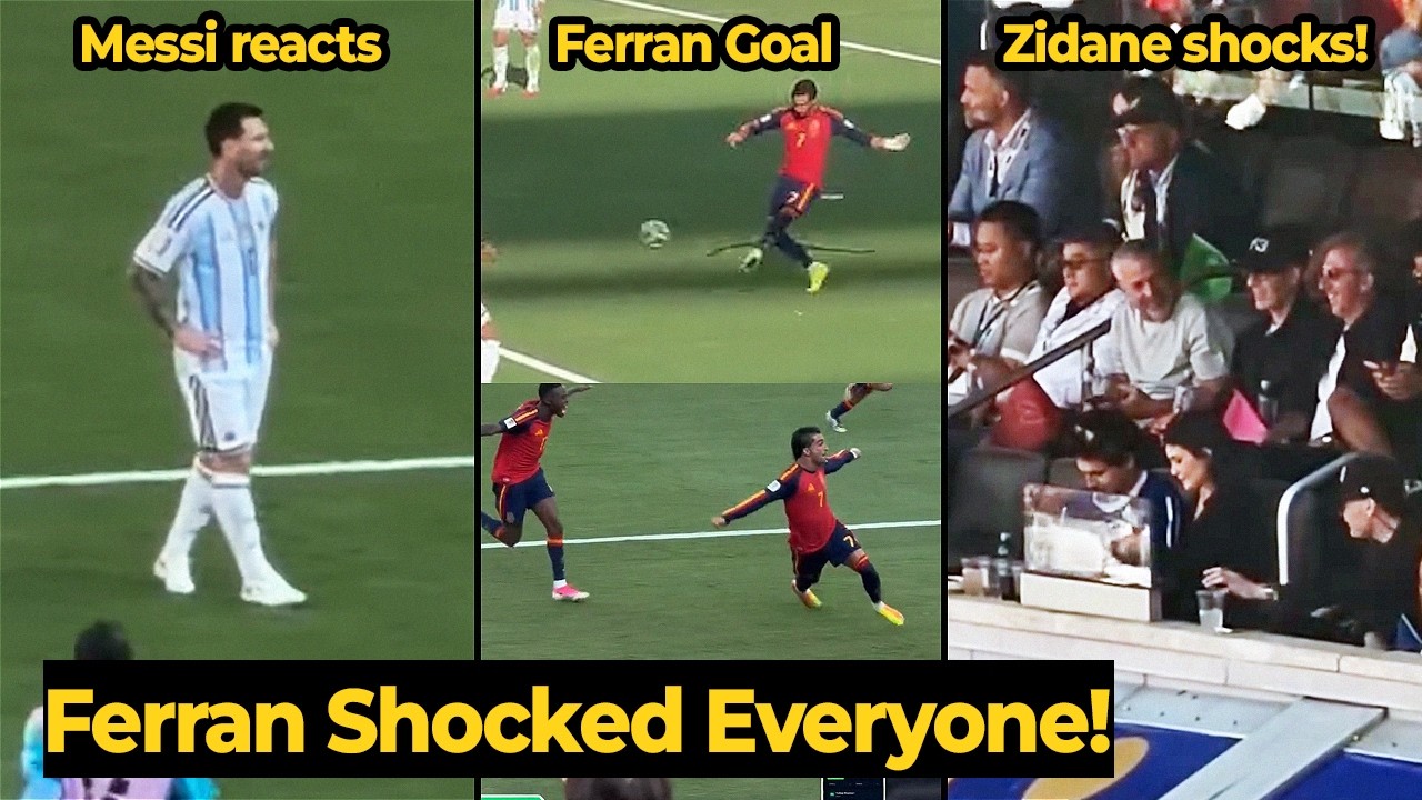 Messi, Zidane, Ronaldo, Ronaldinho reaction to Ferran Torres winning goal vs Argentina