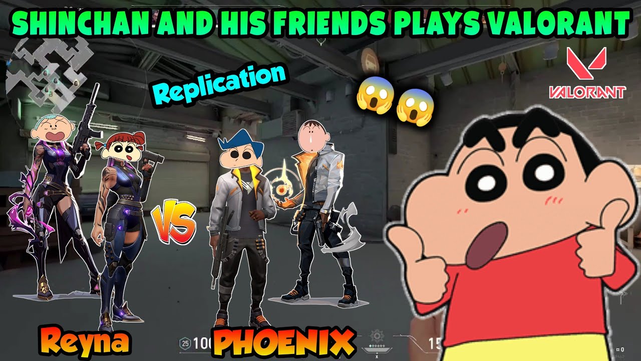 Shinchan playing replication mode in valorant😂 | Reyna vs Phoenix in valorant😱 | funny game | hindi
