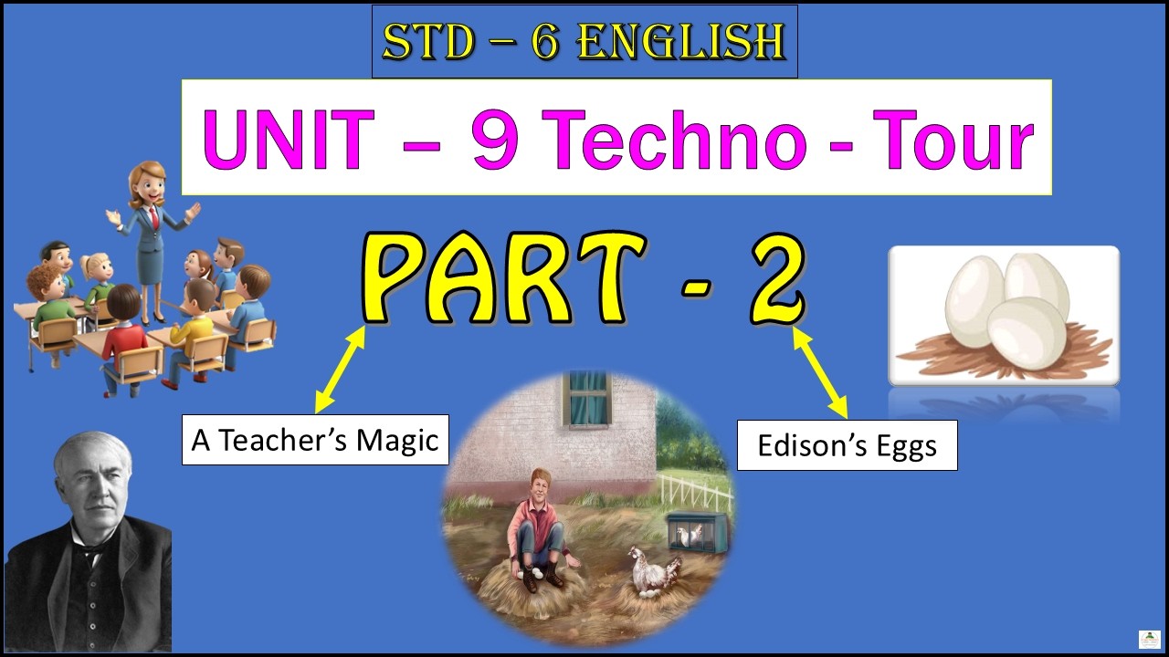 Std 6 English Unit 9 | Techno Tour Part 2 Reading | A Teacher's Magic | Edison's Eggs | GSEB
