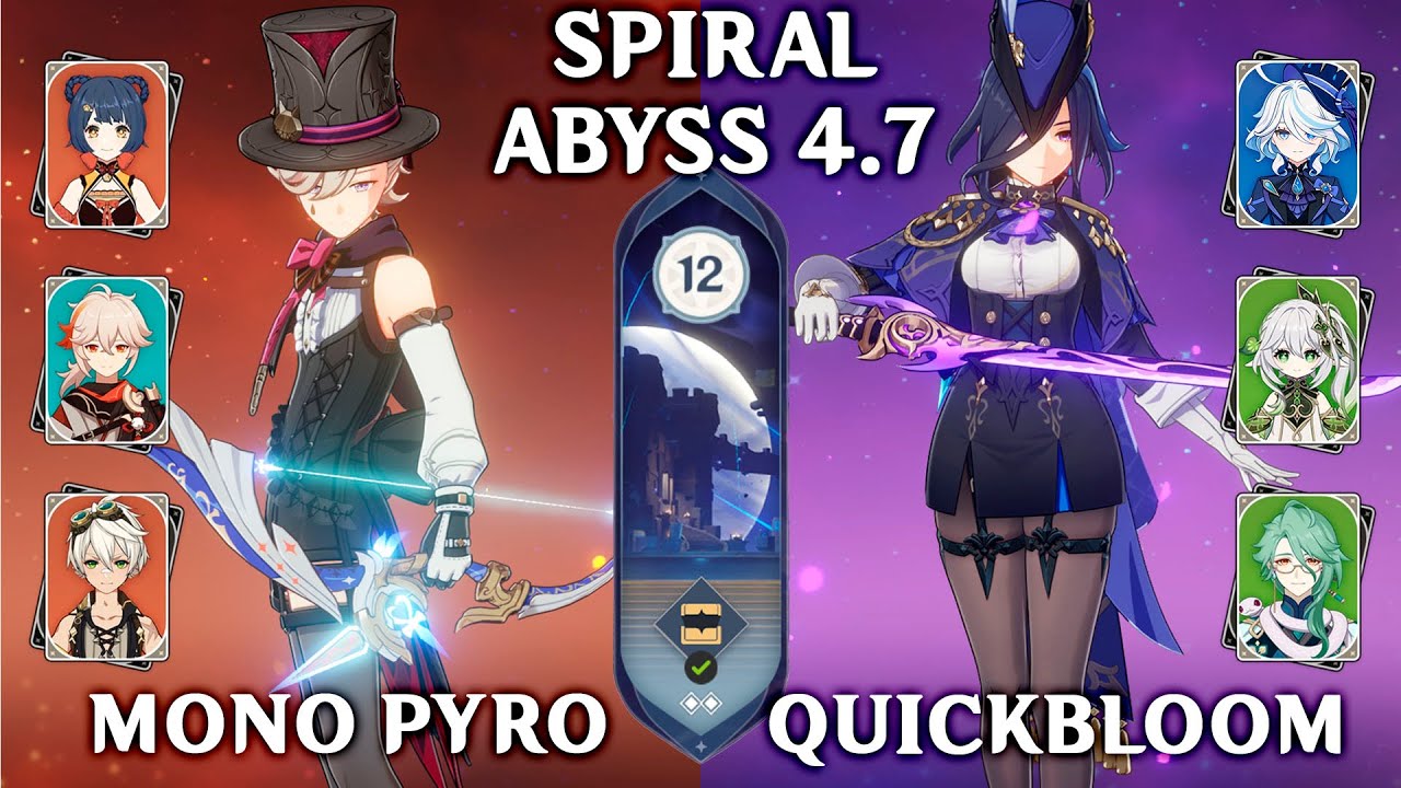NEW SPIRAL ABYSS 4.7 Lyney Mono Pyro & Clorinde Quickbloom. Genshin Impact 4.7