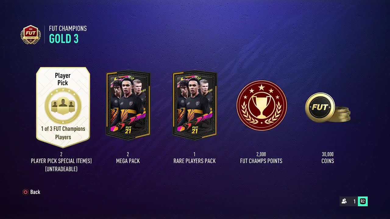 Fifa 21, FUT champs weekend league rewards with rank 1 rivals. With player picks