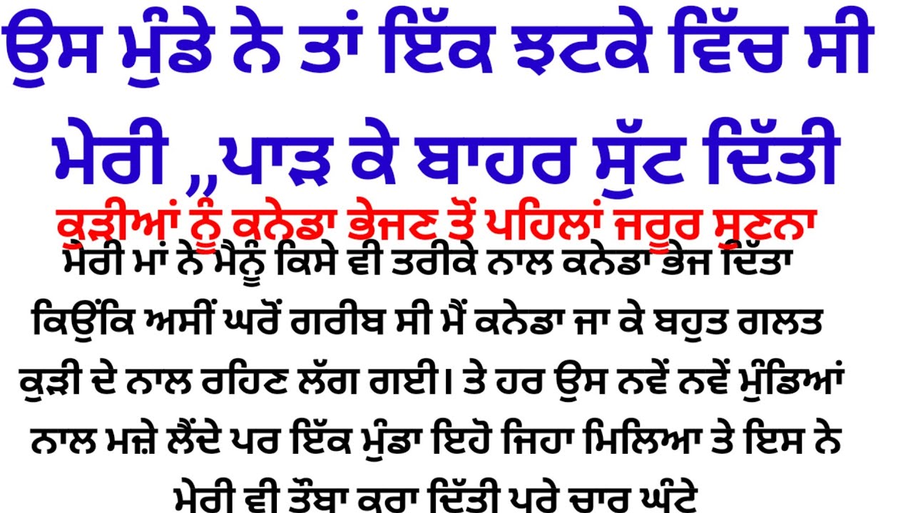 ਉਸ ਮੁੰਡੇ ਨੇ ਕਨੇਡਾ ਦੇ ਸਟਾਈਲ ਵਿੱਚ ਚੱਕ ਦਿੱਤੇ ਫੱਟੇ,, suvichar punjabi kahaniyan heart touching story ❤️